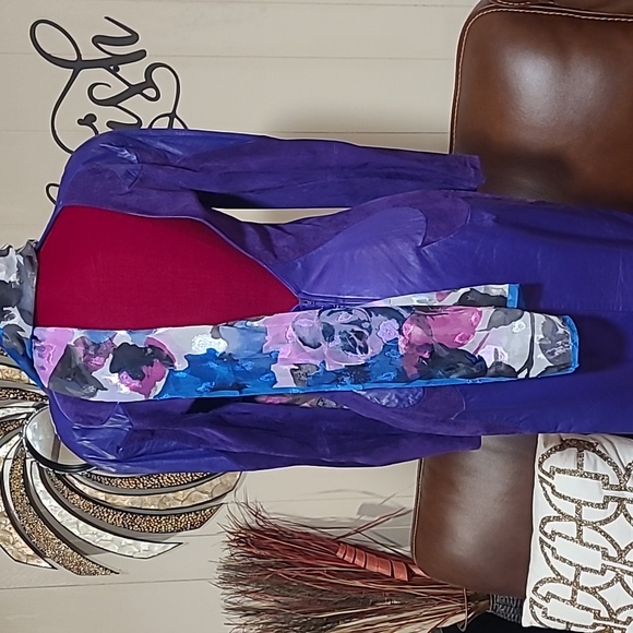 Vintage Michael Hoban dreamy, butter soft PURPLE suede/leather backless dress - Picture 5 of 11